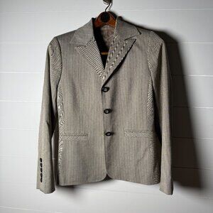 Austin Reed Ladies Vintage (3) Button Luxury Blazer Size 4, Brown Herringbone
